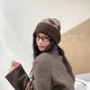 Polyester Knitted Beanie Hat Heart Pattern Earflap Beanie  Daily Wear