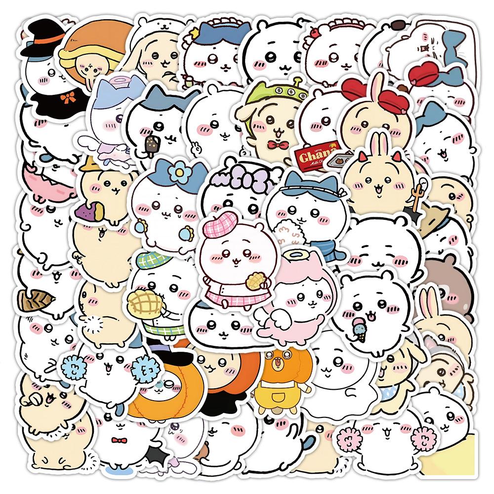 60Pcs Cute Chiikawa Stickers Diy Waterproof Vinyl Scrapbook Phone Case Water Cup Lovely Cartoon Anime Sticker Kids Gift Toy