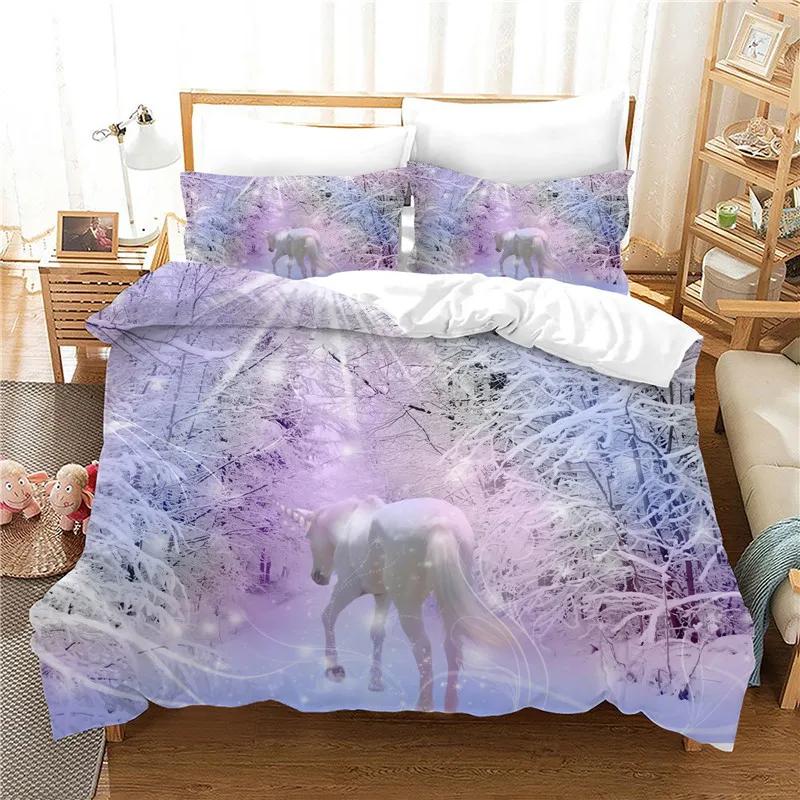 Comforter Dropship Bedding Set Unicorn 140X210 Dream For Girl Boy Single Double Size Bedroom Sets Bedclothes