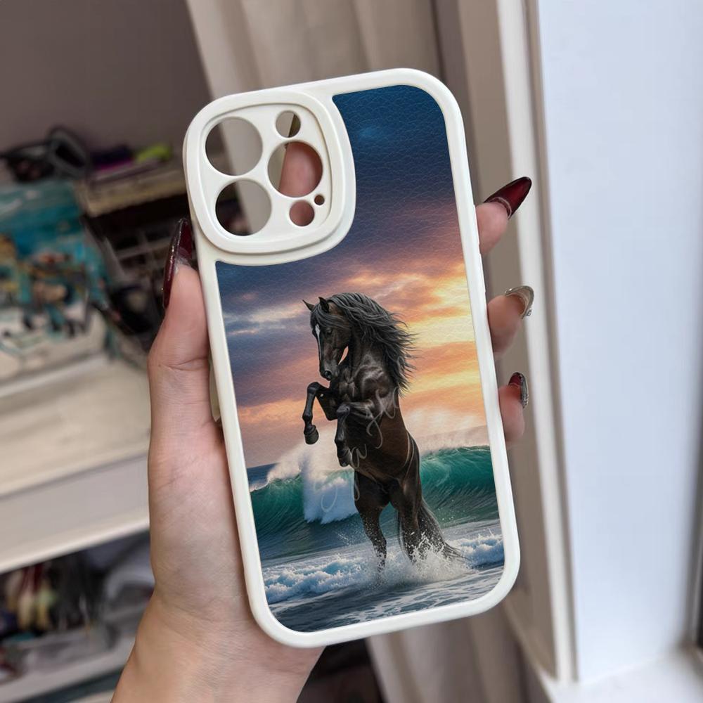 Dark Horse Animal Phone Case For Iphone 17 16 15 14 12 13 Pro Max 11 Mini Air Xs Puls Lambskin Silicone Cover