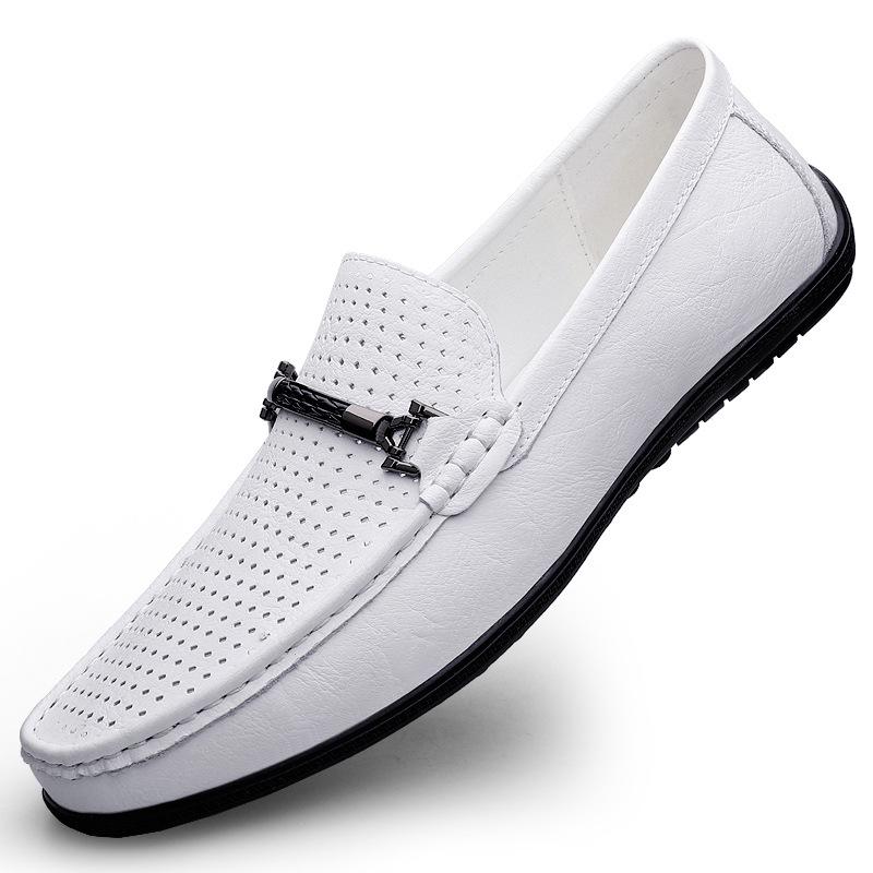 Men's Soft Cowhide Leather Casual Shoes, Size 36-45, Slip-On Style