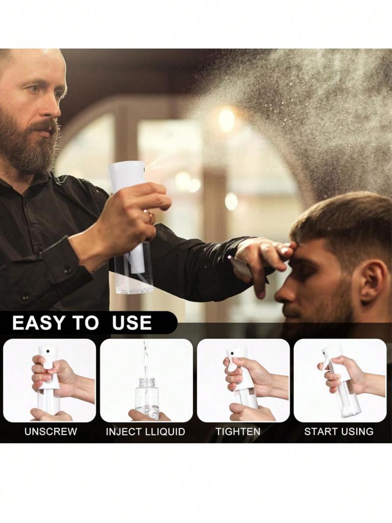 1Pcs 200ML Continuous Fine Mist Spray Bottle for Plants Cleaning Haircare Atomizer for Hair Styling and Facial Cleansing