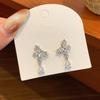 Crystal Butterfly Droplet Earrings Light Luxury Ladies' Ear Accessories Zircon Ear Stud  Wedding