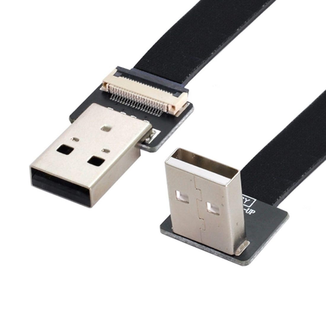 

chenyang CY USB Папа до USB Папа Кабель для передачі даних Плоский Тонкий FPC 90 Градусів для Принтера 2.0 Тип-A 2.0 Тип-A Кабель, Вгору, 100см, FPV, Диск, Сканер, чорний