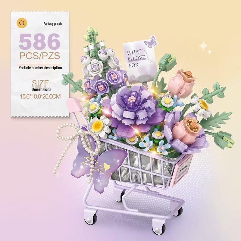 Sakura Bonsai Succulent Flower Building Blocks - Lego Compatible Ornament Gift