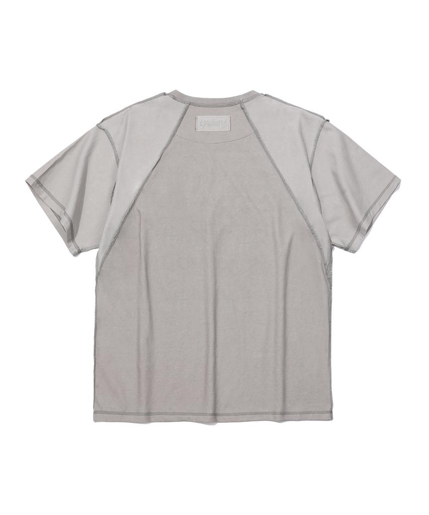 EPISODE UNTITLED Point Stitch In&Out Pigment T-Shirt_Grey