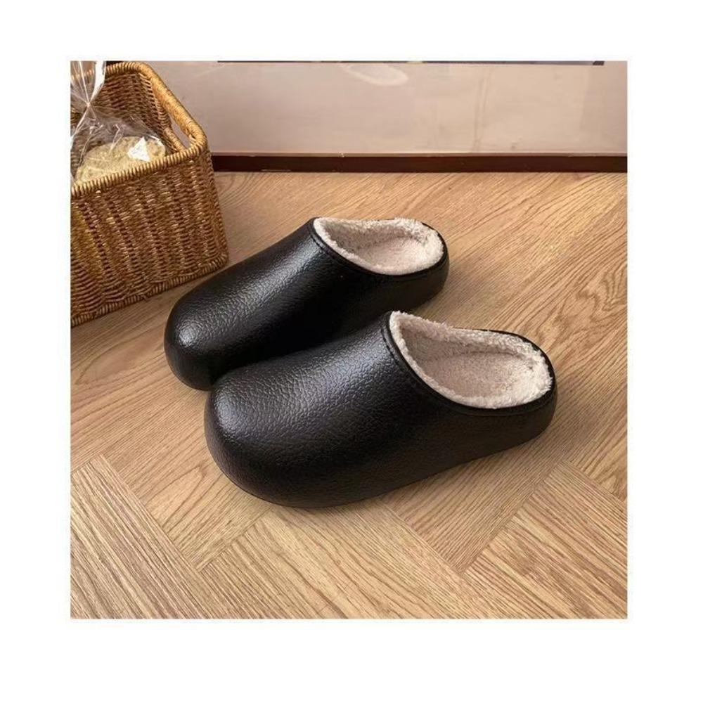 Couple Plush Cotton Slippers Fleece Lined Warm Indoor Home Men Women Fall Winter