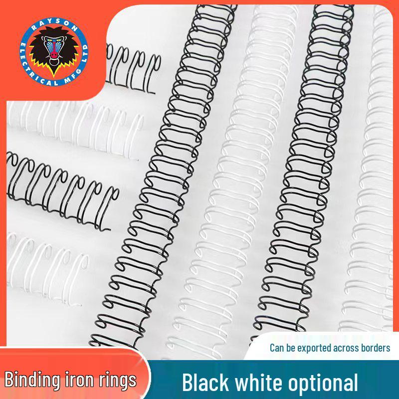

Разноцветные переплетные кольца Leisheng для настольных и настенных календарей на двойной проволоке, пряжки для листов, декоративные кольца. Black 6.4mm, 100 pcs, Binds 20 sheets