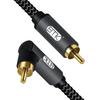 EMK Subwoofer Cable Right Angle Coaxial Cable RCA to RCA Audio Cable 24K Gold-Plated RCA Cable for Soundbar TV Subwoofer 5