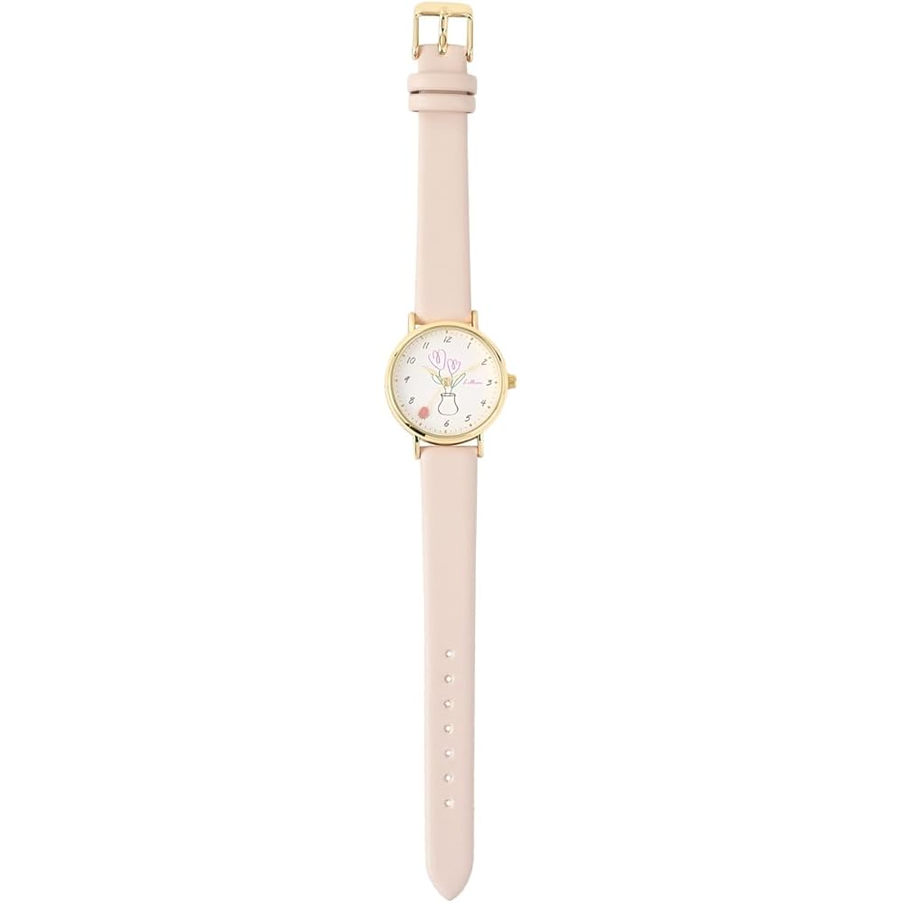 Fieldwork Women s Analog Watch Floral Second Hand 14mm Pink Faux Leather Fashion Accessory JN051-2