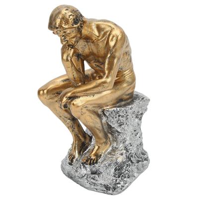 Statuie Gânditor Stil Retro Linii Energetice Stabilă Antiderapantă Durabilă Rășină Statuie Om Gânditor pentru