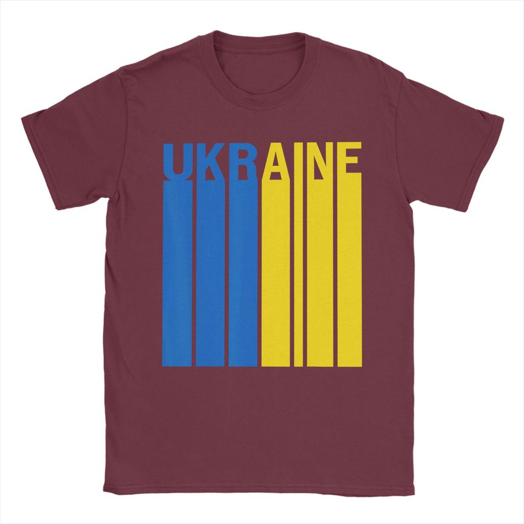 Awesome Ukraine Flag TShirt for Unisex Round Collar Pure Cotton T Shirts  Short Sleeve Tees Gift Idea Clothing