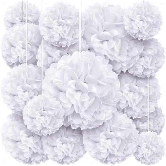 Tissue Paper Pom Poms - Large Tissue Paper Flowers for Fiesta Parties, Baby Shower Decorations, Flower Birthday Decorations and More - Colorful Party