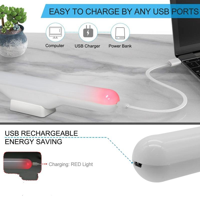 Desk Lamp Hanging Magnetic USB Charging Adjust Brightness LED Table Lamp Flashlight Chargeable Dimming Cabinet Light Night Light For Closet Wardrobe