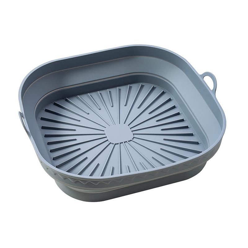 Silikonový koš do horkovzdušné fritézy Hrnec Čtvercový Skládací Horkovzdušná fritéza Trouba Pečicí plech Forma Vložka Opakovaně použitelná Bez oleje Kuchyňské vaření Příslušenství