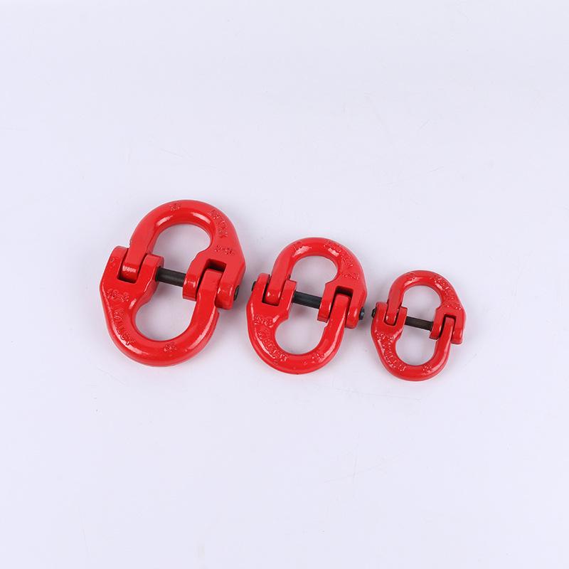 European G80 Alloy Steel Double Ring Butterfly Buckle for Lifting Chains 1.1T in Plastic Bag