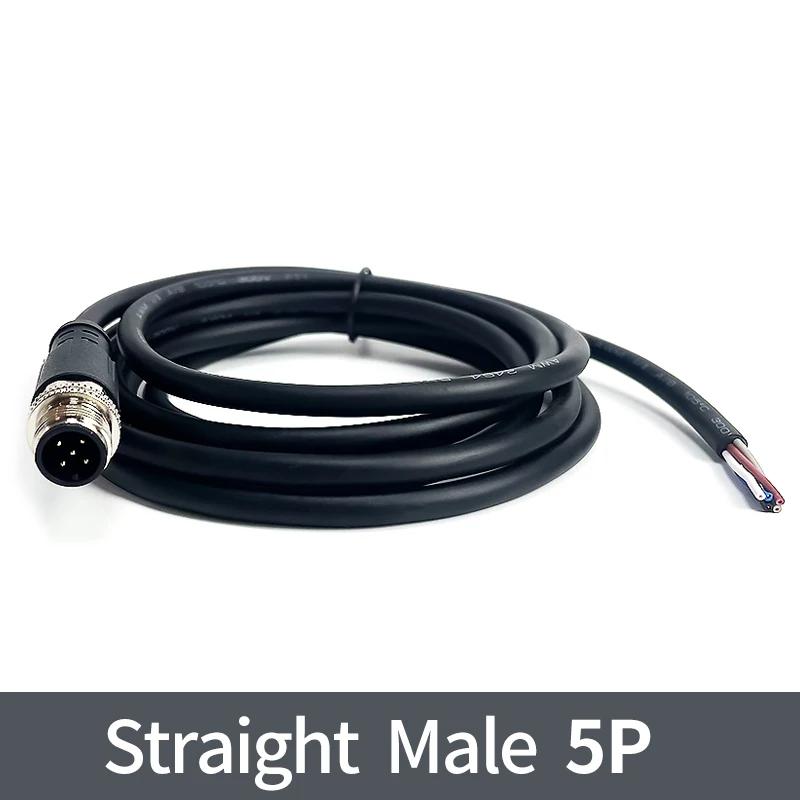 2metrový konektor senzoru M12, vodotěsný kabel, samec a samice, 4,5/8, 12pinový PVC, integrovaný vstřikovací konektor M12