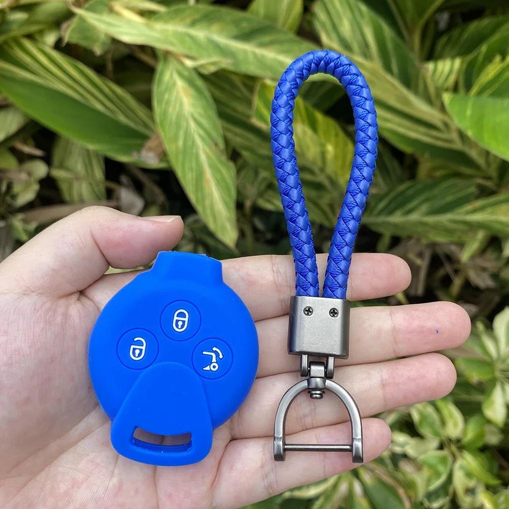Silicone Car Key Case Rubber Cover Shell Protector for Mercedes Benz Smart Fortwo Crossblade K City Cabrio Keychain Accessories