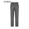 PORTS Women's Plaid Wool Casual Trousers