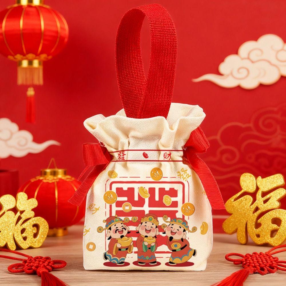 Chinese Style Horse Year Handbag Bag Cartoon Wedding Candy Bag Drawstring Bag  Gift Packaging