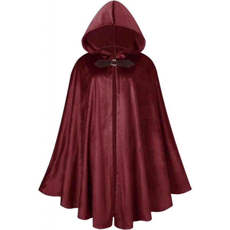 Medieval Deer Suede Cloak Halloween Retro Warrior Cosplay Cape Stage Parties