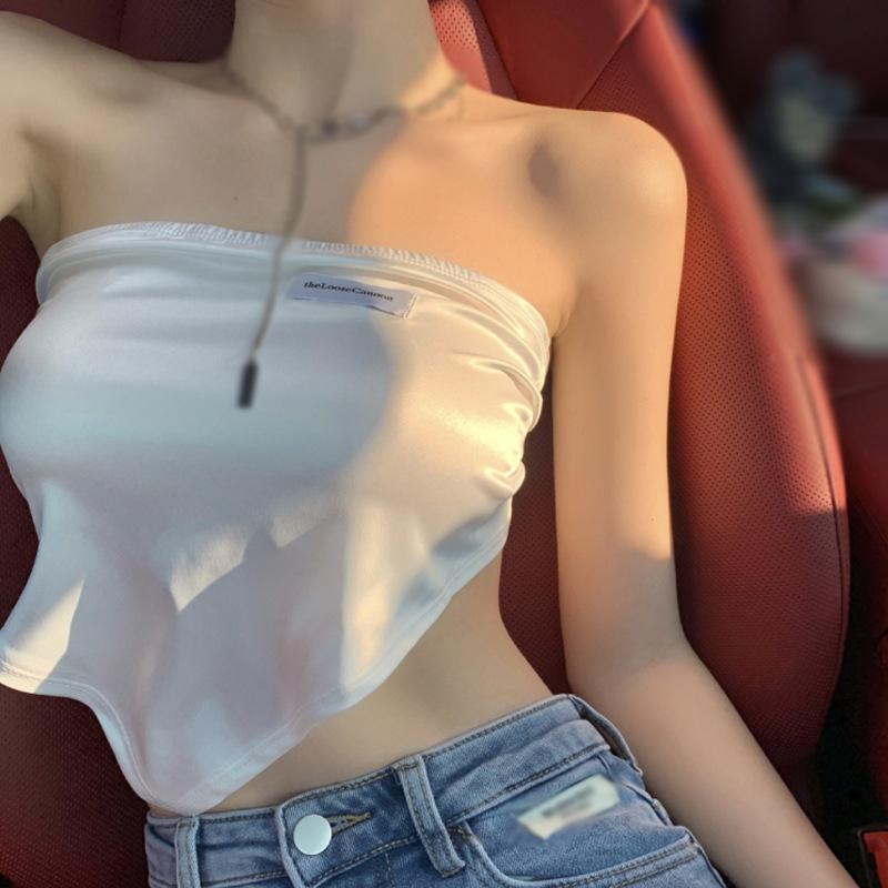 Exterior Wear Vest Female Irregular Satin Strap Scarves Tube Top