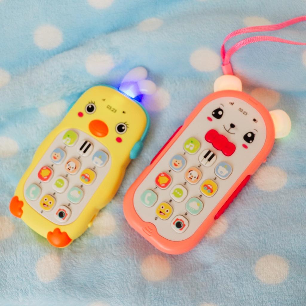 Cellulare Musicale per Bambini Cartoon Dentaruolo Telefono con Suono e Luce Giocattolo Elettronico Telefono Giocattoli Educativi per l'Apprendimento Regali per Bebè