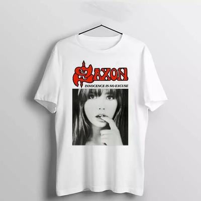 Seltene Sammlung Saxon Band Album Kurzarm S bis 4XL T-Shirt Tops Tees Herren Damen