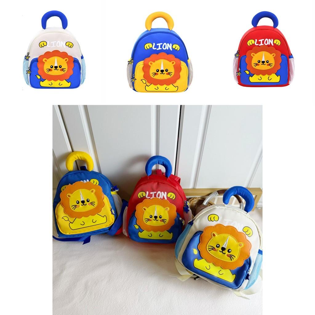 Backpack Preschool Stylish For Boys And Girls With Charming Design Soft Nylon Red Beige Blue
