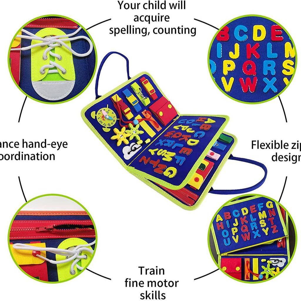 Montessori Felt Busy Board: Early Education Puzzle & Learning Aid for Kids