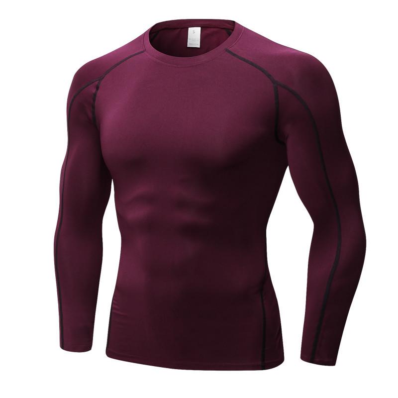 Men's Pro Compression Long Sleeve Running T-Shirt - Elastic, Sweat-Wicking, Quick-Dry for Sport & Fitness