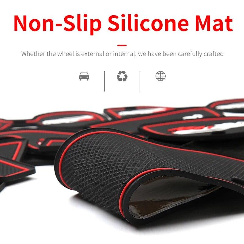 Türschlitzmatte Anti-Rutsch-Autotür-Gummi-Schalenkissen Red Gate Slot Pad für Toyota RAV4