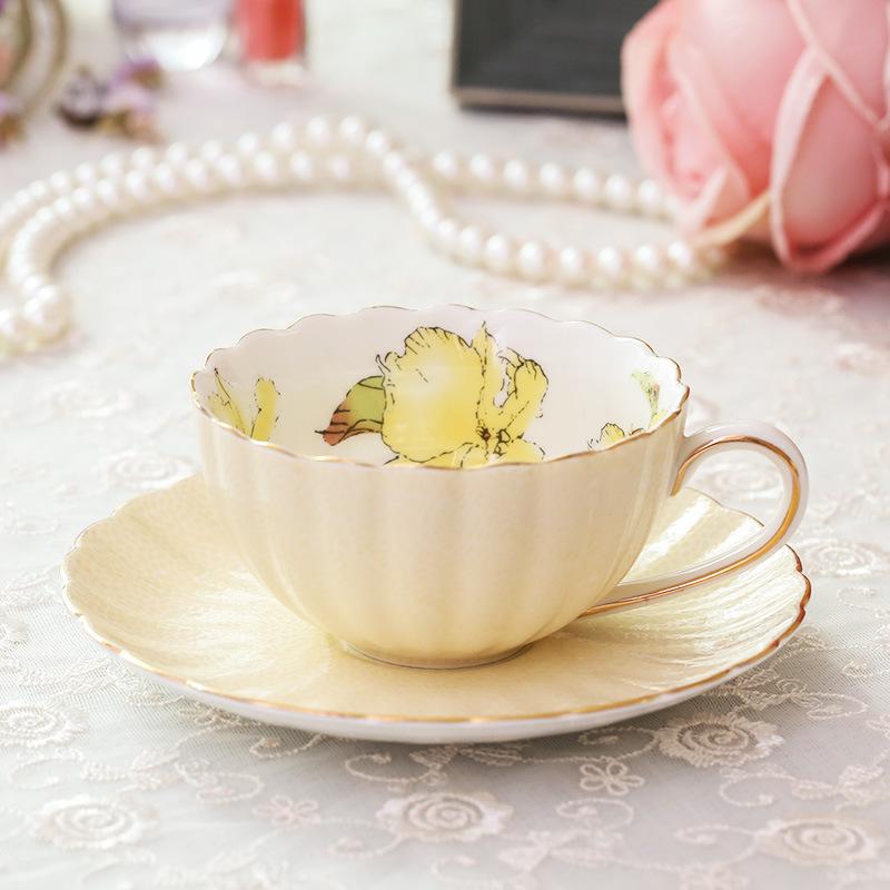 European Style Coffee Cup Set Household Flower Tea Cup