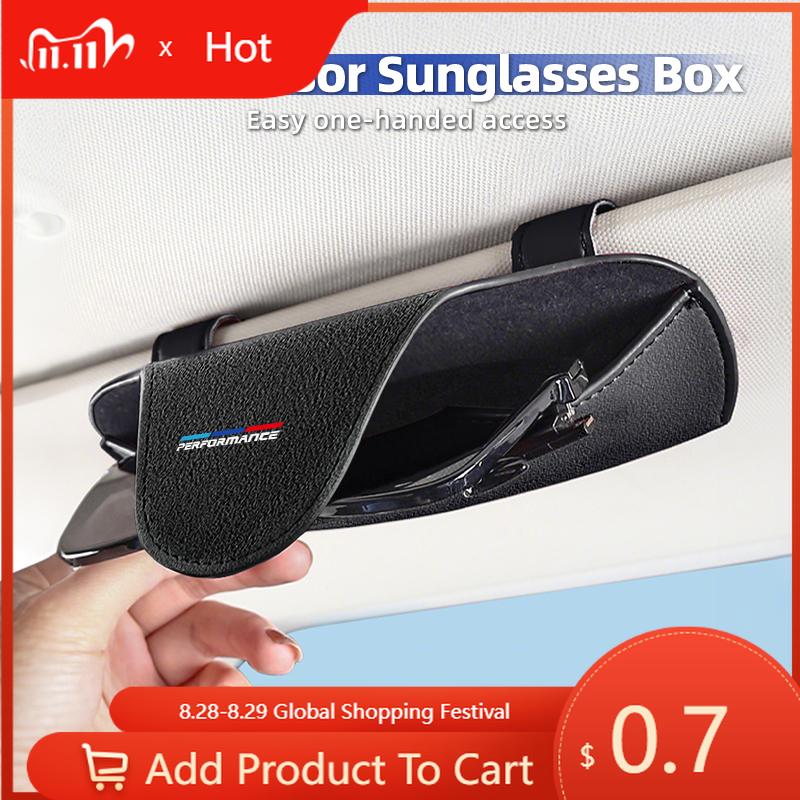 Car Sticker 2025 Hot Car Visor Glasses Holder Clip Sunglasses Storage Case Accessories For BMW Motorsport X1 X3 X5 E39 E46 E90 F