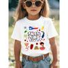 European Size Girls Round Neck Short Sleeved T Shirt with Puerto Rican Cultural Pattern