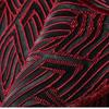 50x145cm Red Terraced Jacquard Fabric Staggered Texture Bump Creative Coat Shirt Skirt Clothing Designer Fabric
