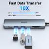 BENFEI Hub with HDMI 2 Data 100W Card Silicone Cable Prevents Tangles and Is Compatible with MacBook iPad and iPhone 15 7-in-1 USB-C 4K@60Hz, USB-A,