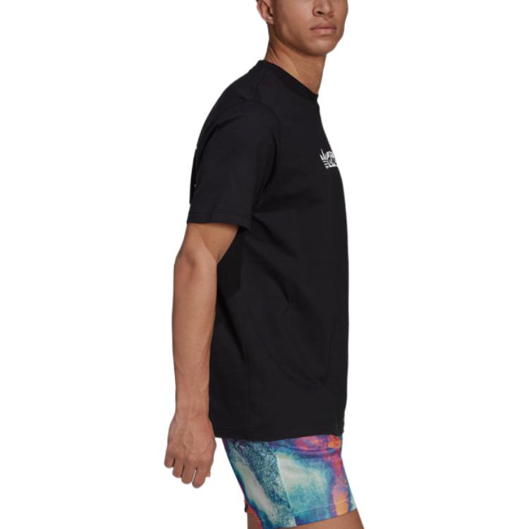 adidas Originals Trefoil Solid Color Logo Sports Short Sleeve T-Shirt Men Tops Black HT1657