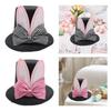 Plaid Bow Top Hat Realistic Velvet Easter Bunny Bucket Hat Dress Up Headdress With Hair ClipHair Accessories Rabbit Ear Hat