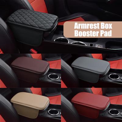 Leather Armrest Box Storage Bag Car Storage Bag Center Console Protective Cover With Side Storage Bag Car Interior Accessories