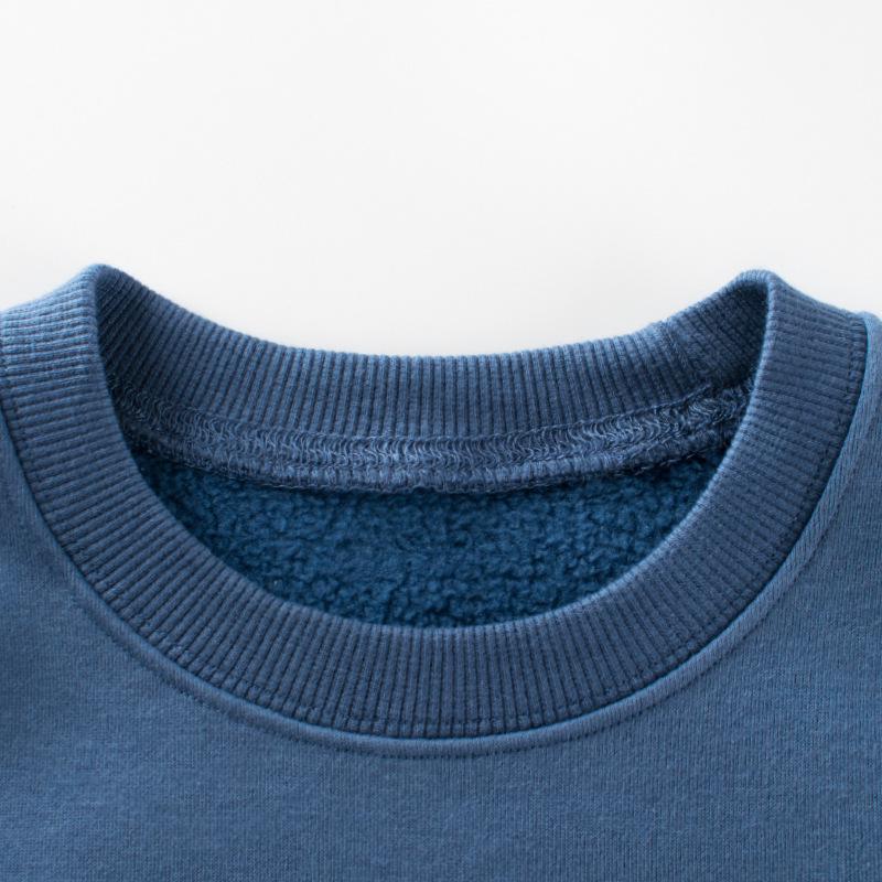 Sweat-shirt pour garçon 27kids - Printemps 2024, Doublure en velours, Vêtement une pièce pour bébé.