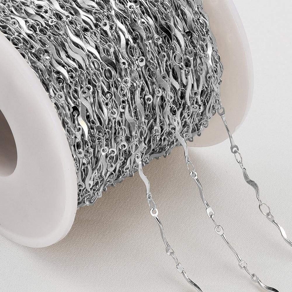 No Fade 1Meter Silver Color Stainless Steel Link Chains DIY Chain for Needlework Necklaces Bracelets Jewelry Making Accessories