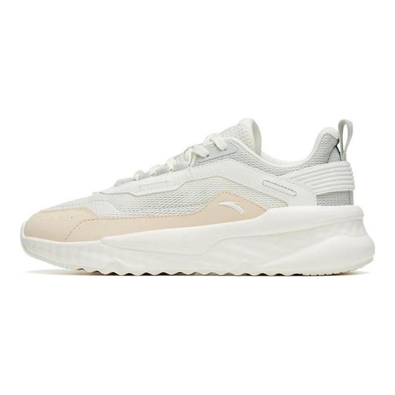 Anta Unrestrained Cushioning Slip Resistant Abrasion Resistant Low Top Sports Casual Shoes Women's White Gray Green 922328823-3