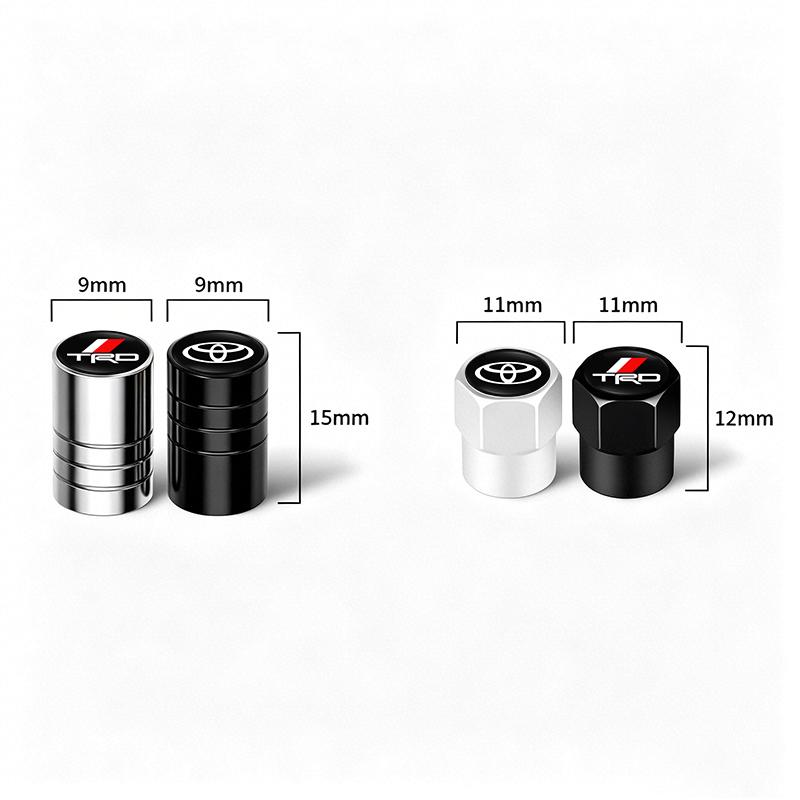 4Pcs Matt Car Wheel Tire Valve Caps for Toyota TRD RAV4 Corolla Camry Frontier Supra C-HR Tacoma PradoCorolla CHR Accessorie