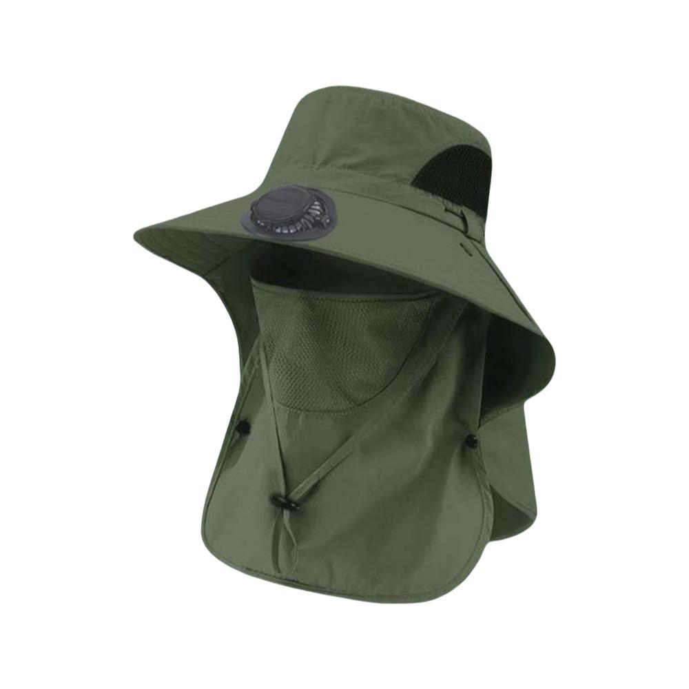 Long-lasting Fishing Sun Shading Cap Portable Wide Brim Fan Hat for 3.7V/300mAh Gardening