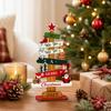 Rustic Wooden Christmas Tabletop Decor Ornament for Holiday Shelf Mantel and Home