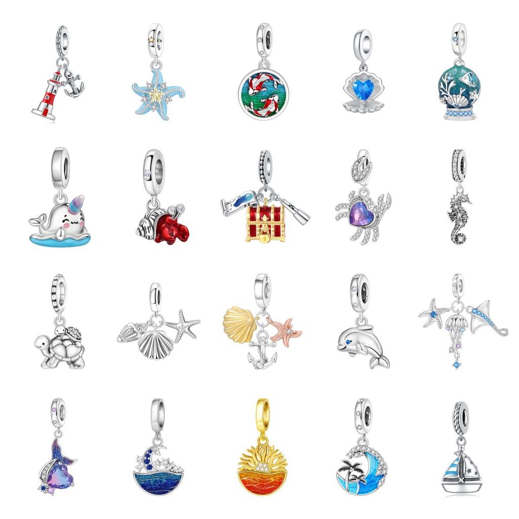 Marine Life Charm Handmade DIY Accessories Star Sea Turtle Jellyfish Pendant Bracelet Beads