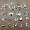 10pcs Bird Charms Antique Silver Color Bird Charms Pendants For Bracelets Flying Bird Charms Making Jewelry