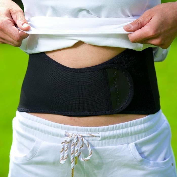 Ceinture lombaire - back on track - m - noir - front étroit - coussin amovible
