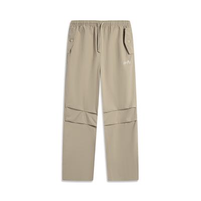Li Ning X Palace Museum Collaboration Chinese Culture Series Comfortable Simple Straight Leg Fashion Loose Solid Color Lace-Up Casual Pants AKXV252-2